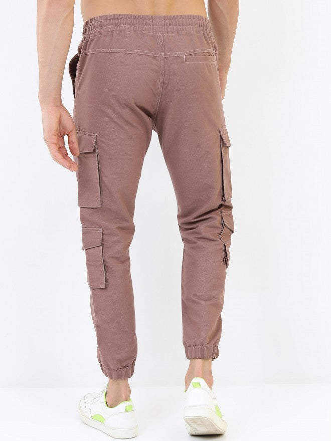 Highlander Men Rose Taupe Regular Fit Joggers - Copper - Image 3