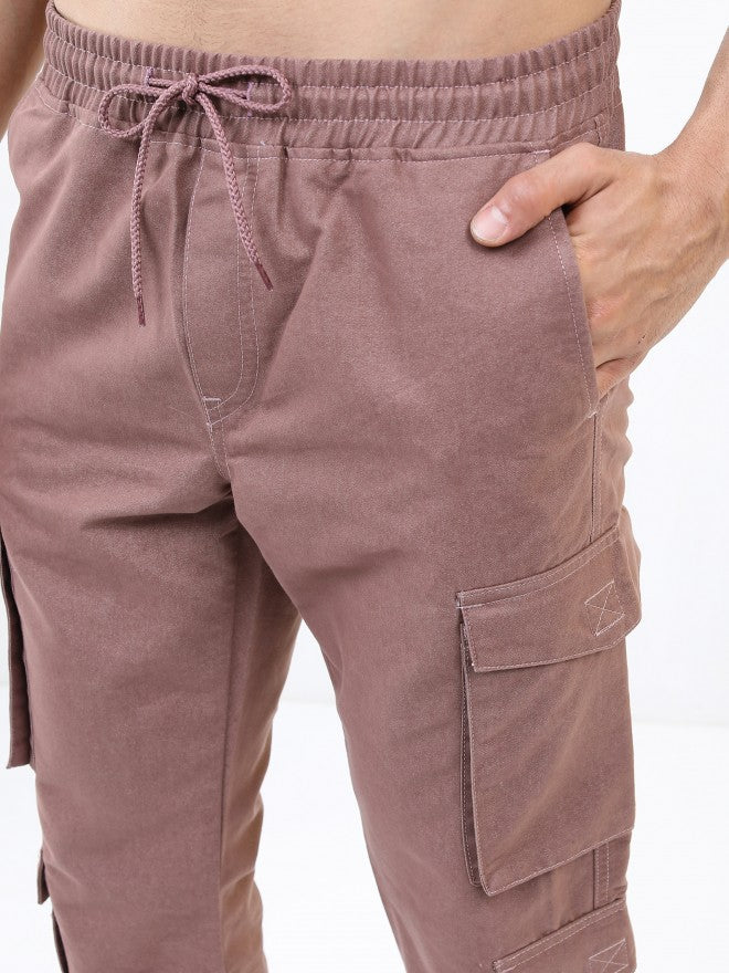 Highlander Men Rose Taupe Regular Fit Joggers - Copper - Image 5