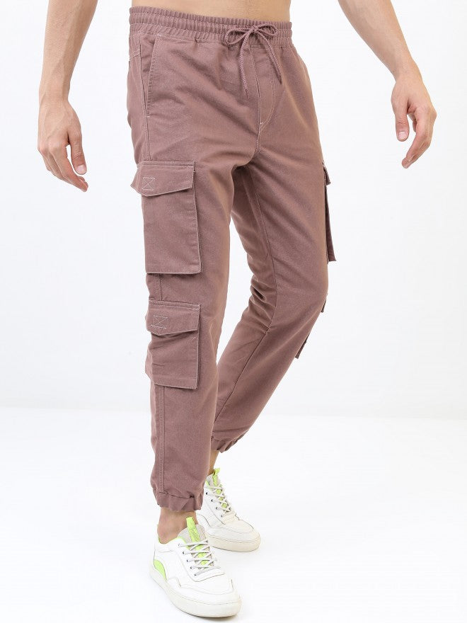 Highlander Men Rose Taupe Regular Fit Joggers - Copper - Image 6