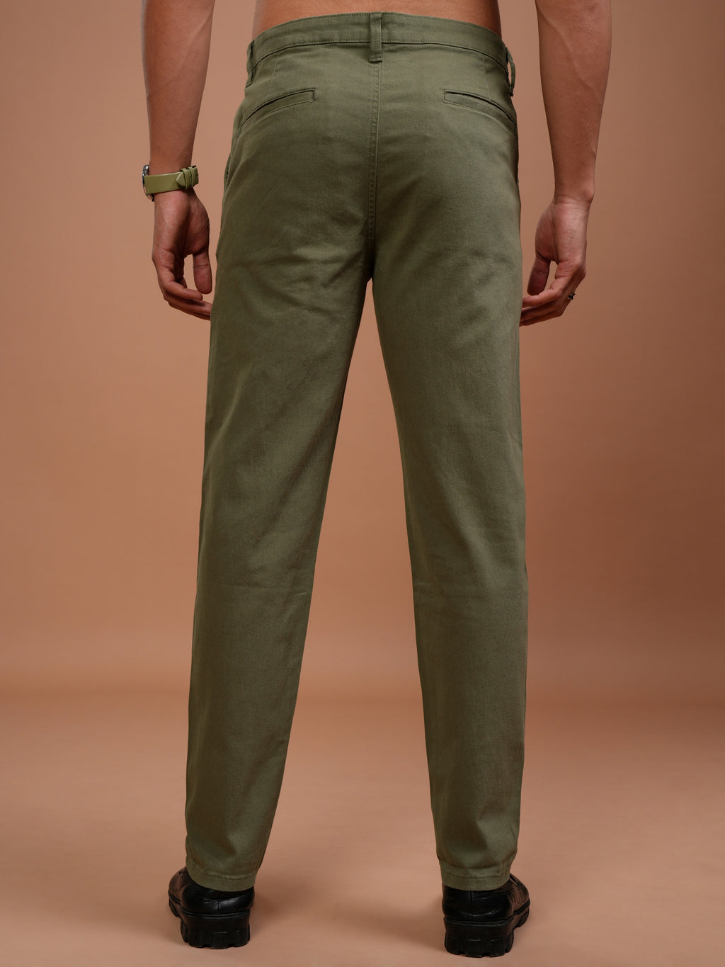 Highlander Men Capulet Olive Tapered Fit Chinos - Olive - Image 3