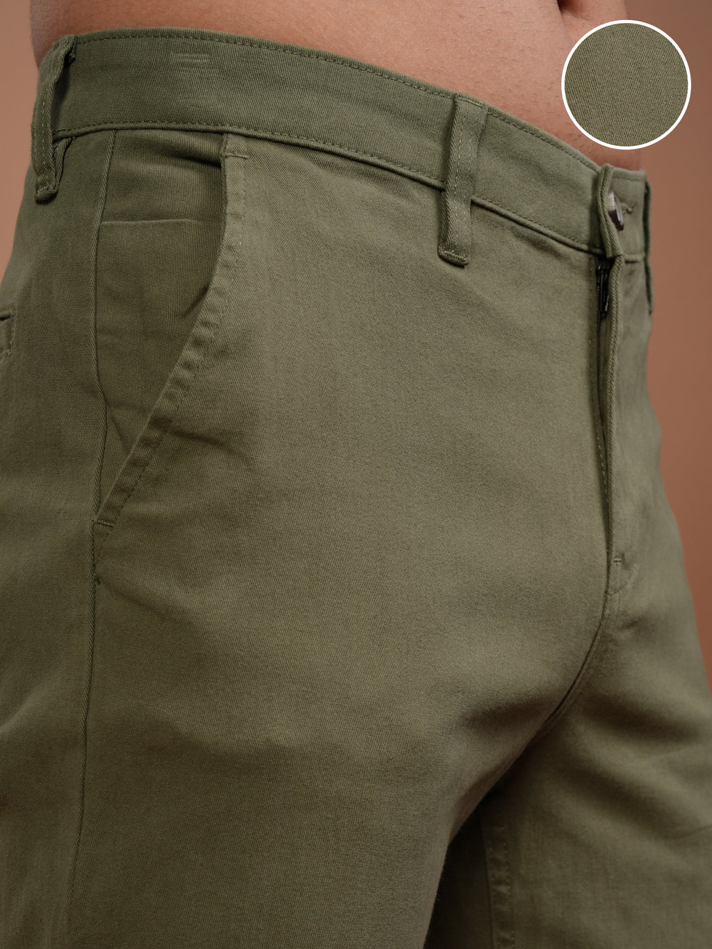 Highlander Men Capulet Olive Tapered Fit Chinos - Olive - Image 5