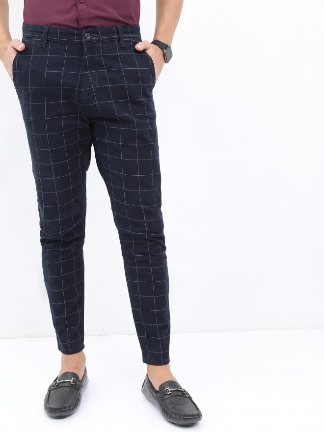Highlander Men Navy Slim Fit Chinos Trouser - Navy Blue - Image 1
