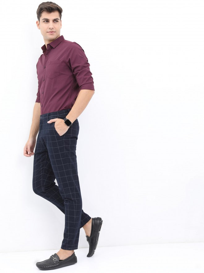 Highlander Men Navy Slim Fit Chinos Trouser - Navy Blue - Image 2