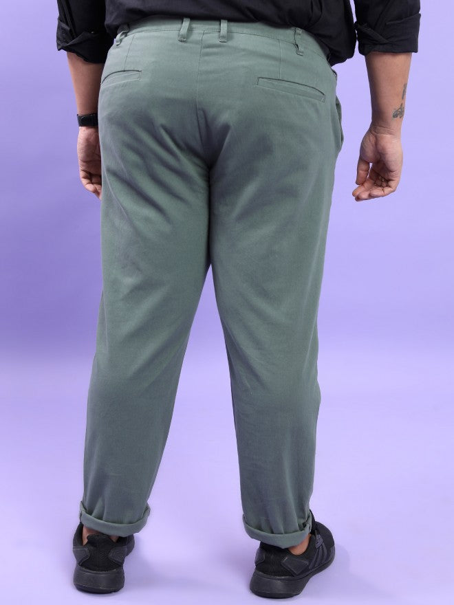 Highlander Men Laurel Wreath Regular Fit Solid Chino Trouser - Green - Image 3