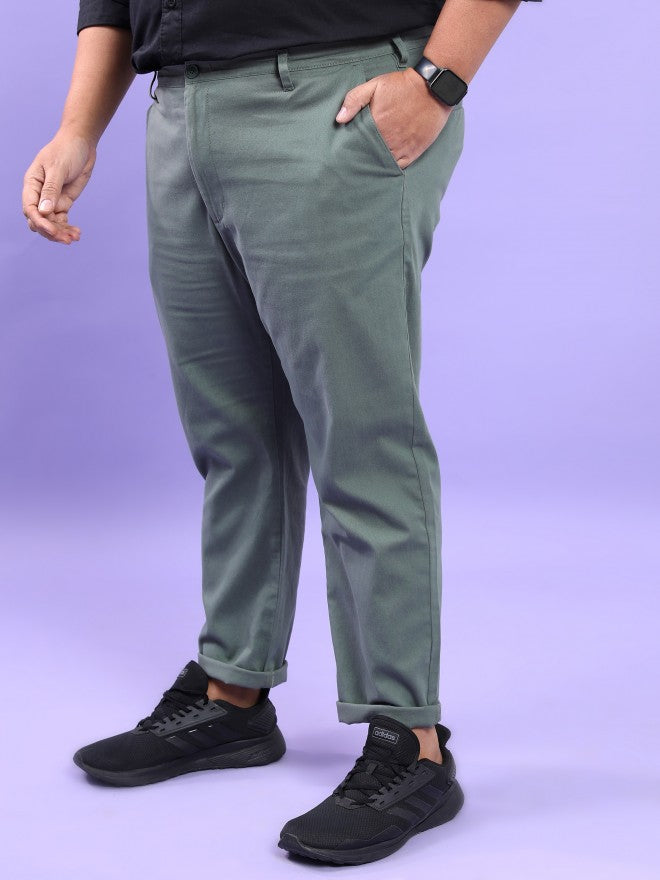 Highlander Men Laurel Wreath Regular Fit Solid Chino Trouser - Green - Image 4