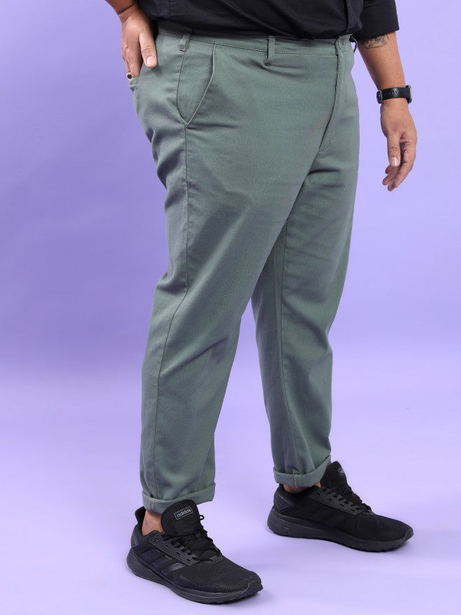 Highlander Men Laurel Wreath Regular Fit Solid Chino Trouser - Green - Image 6