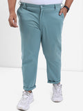 Highlander Men Oil Blue Plus Size Slim Fit Trouser - Blue - Image 1
