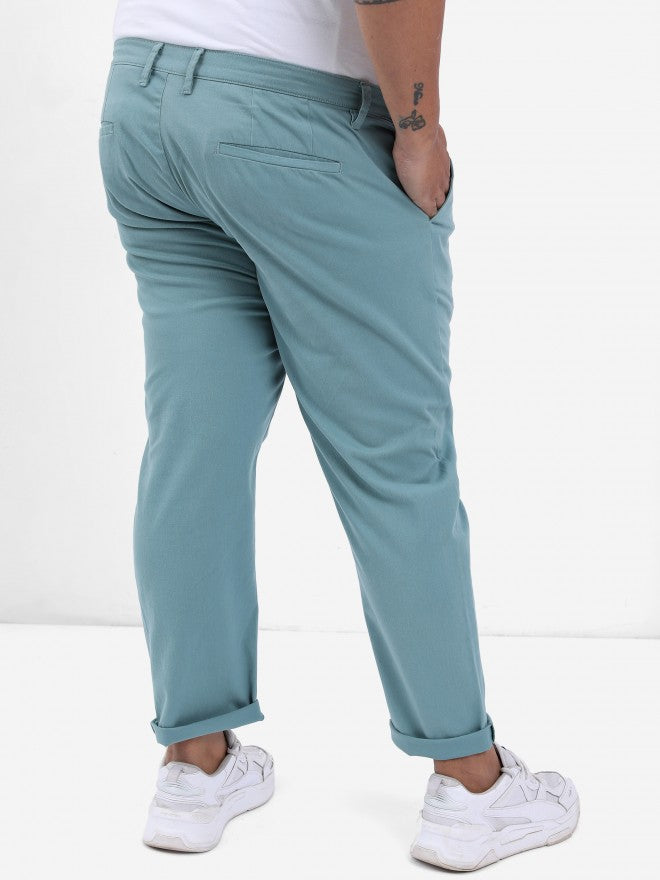 Highlander Men Oil Blue Plus Size Slim Fit Trouser - Blue - Image 3