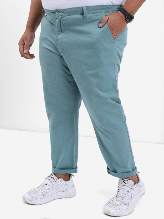 Highlander Men Oil Blue Plus Size Slim Fit Trouser - Blue - Image 4