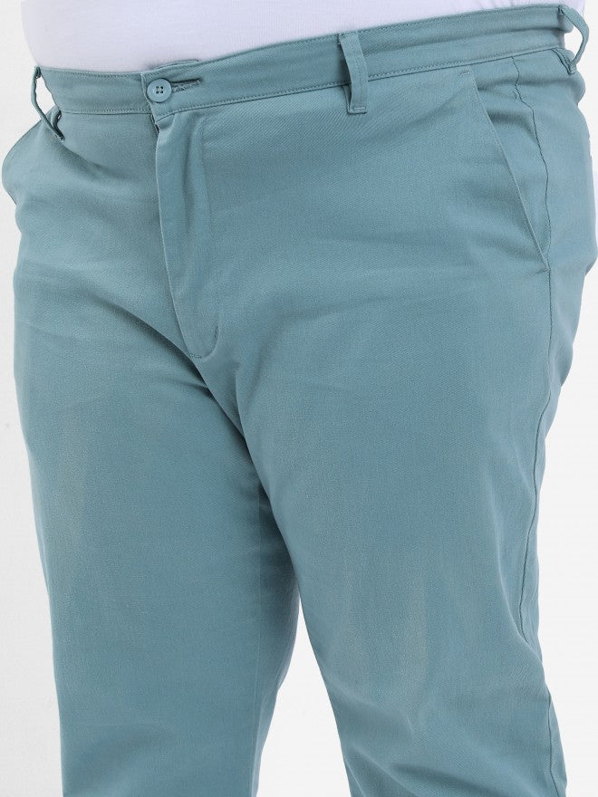 Highlander Men Oil Blue Plus Size Slim Fit Trouser - Blue - Image 5