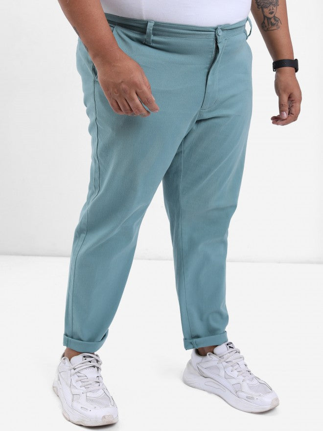 Highlander Men Oil Blue Plus Size Slim Fit Trouser - Blue - Image 6