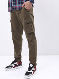 Highlander Men Olive Slim Fit Solid Cargo - Olive - Image 1