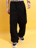 Highlander Men Black Loose Fit Solid Cargo - Black - Image 1