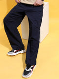 Highlander Men Navy Blue Loose Fit Solid Cargo - Navy Blue - Image 1