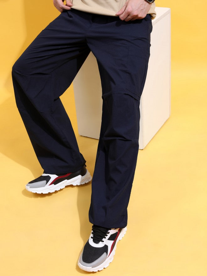 Highlander Men Navy Blue Loose Fit Solid Cargo - Navy Blue - Image 1