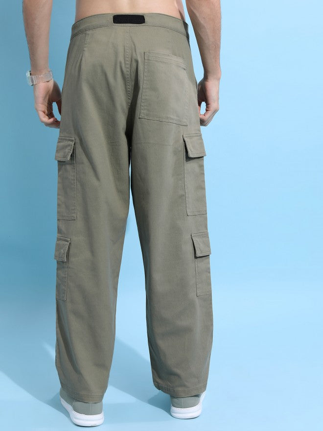 Highlander Men Olive Regular Fit Solid Cargo - Olive - Image 3