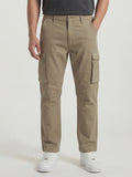 Highlander Men Khaki Straight Fit Solid Cargos - Khaki - Image 1