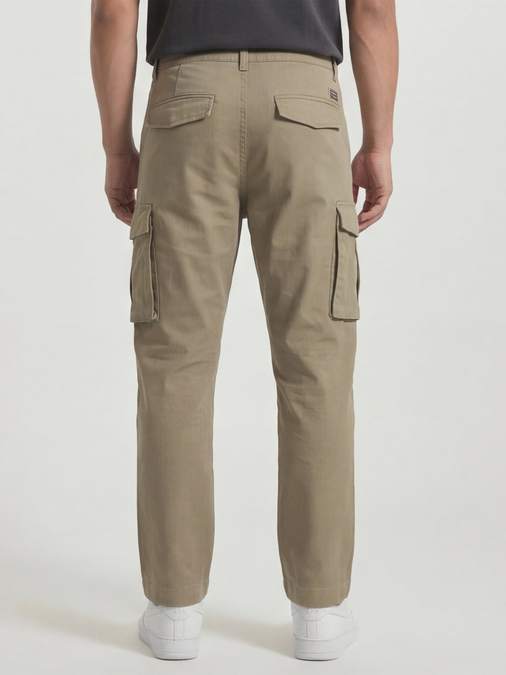 Highlander Men Khaki Straight Fit Solid Cargos - Khaki - Image 3