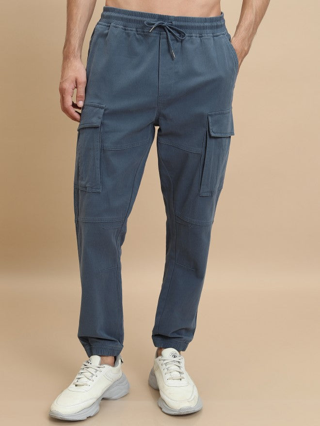 Highlander Men Blue Regular Fit Solid Joggers - Blue - Image 1