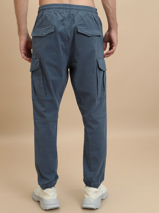 Highlander Men Blue Regular Fit Solid Joggers - Blue - Image 3