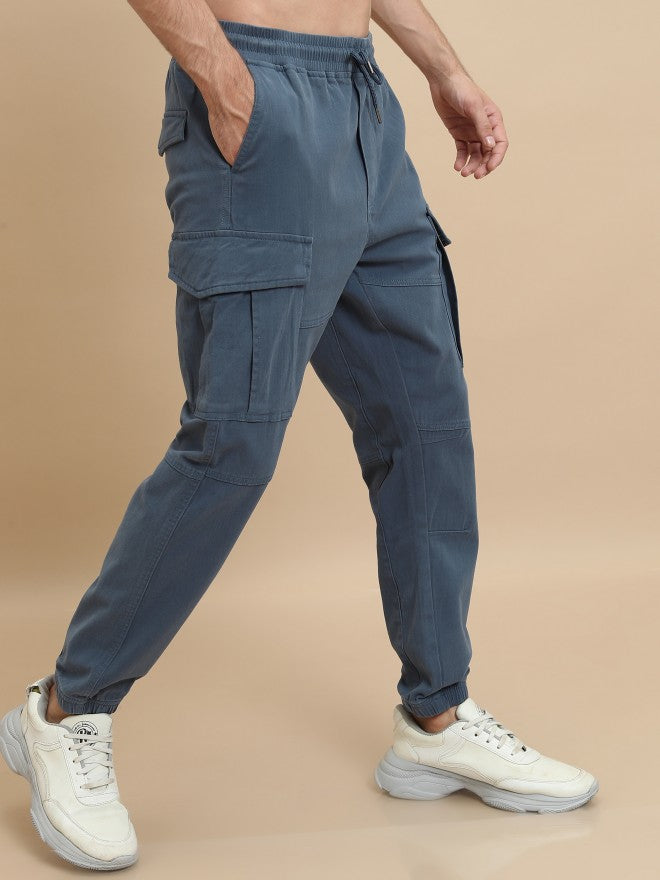 Highlander Men Blue Regular Fit Solid Joggers - Blue - Image 6