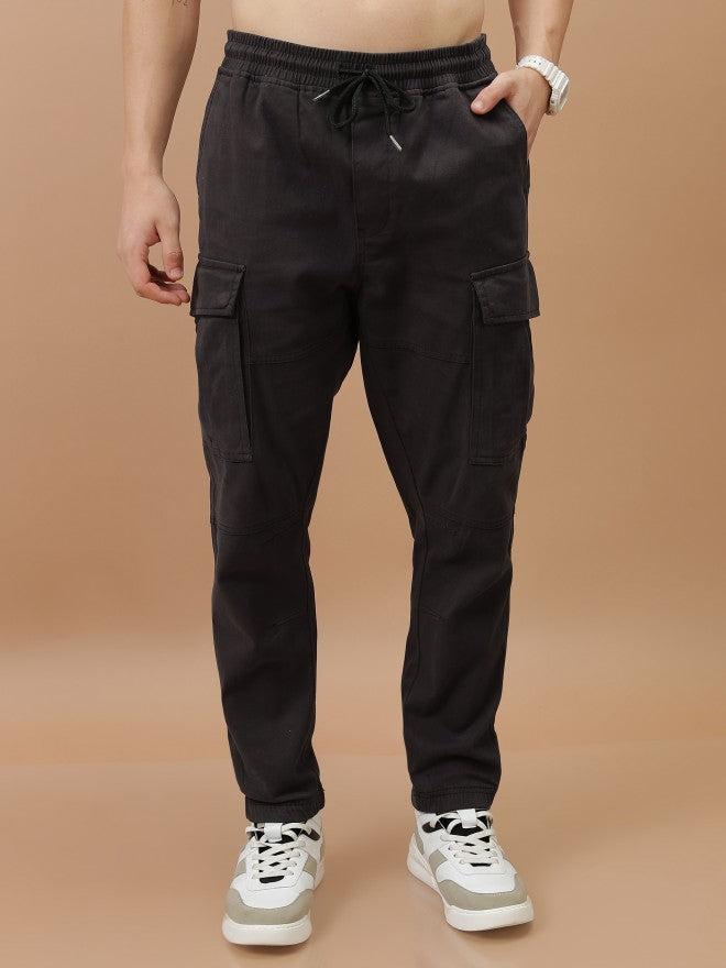 Highlander Men Dark Grey Regular Fit Solid Jogger - Grey - Image 1