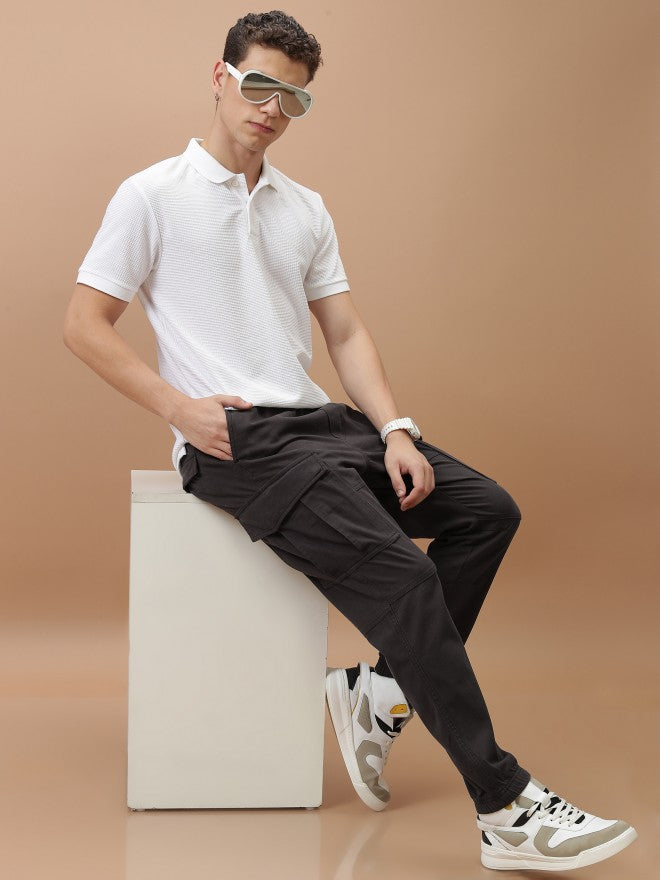 Highlander Men Dark Grey Regular Fit Solid Jogger - Grey - Image 2