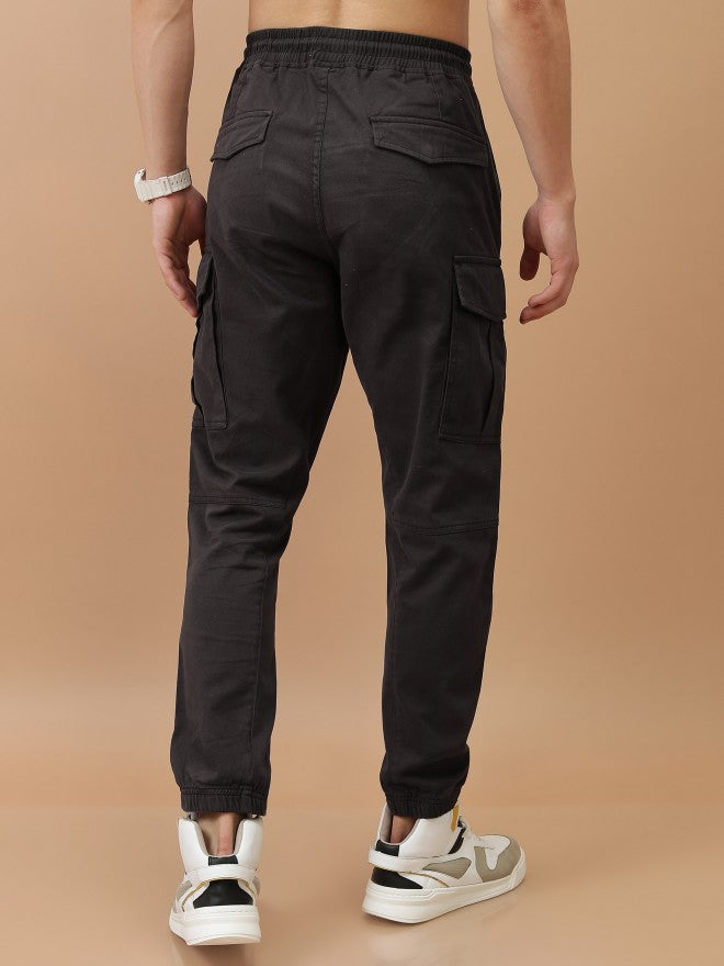 Highlander Men Dark Grey Regular Fit Solid Jogger - Grey - Image 3
