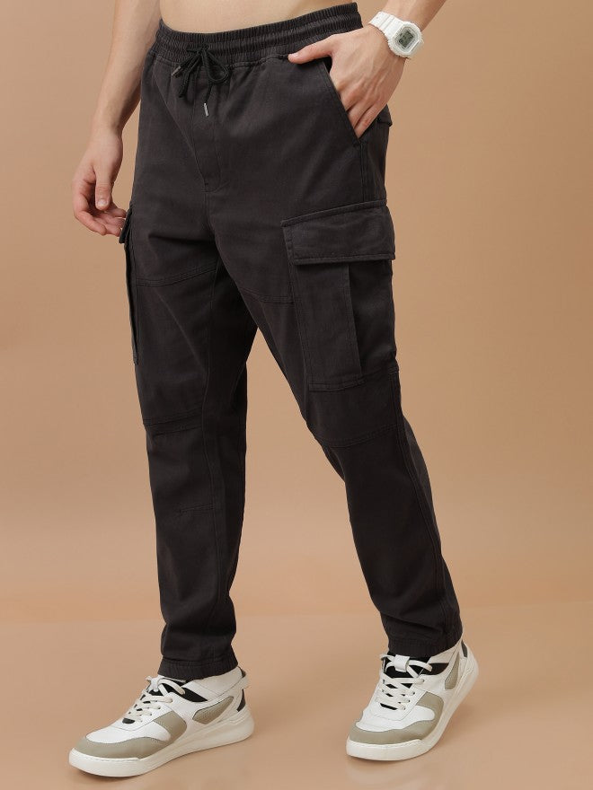 Highlander Men Dark Grey Regular Fit Solid Jogger - Grey - Image 4