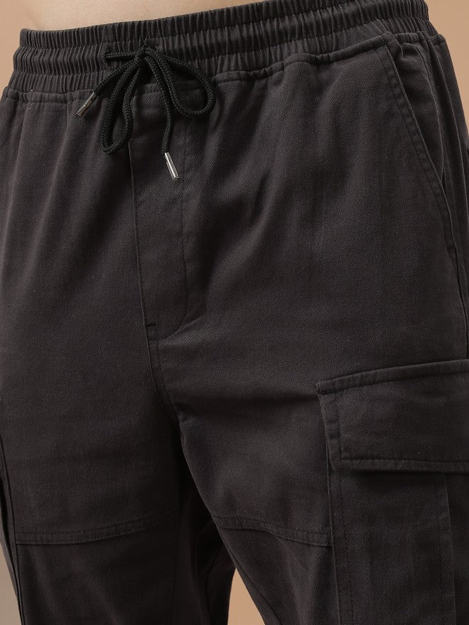 Highlander Men Dark Grey Regular Fit Solid Jogger - Grey - Image 5