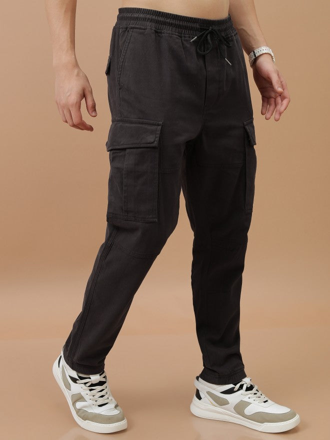 Highlander Men Dark Grey Regular Fit Solid Jogger - Grey - Image 6