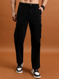 Highlander Men Black Regular Fit Solid Cargos - Black - Image 1