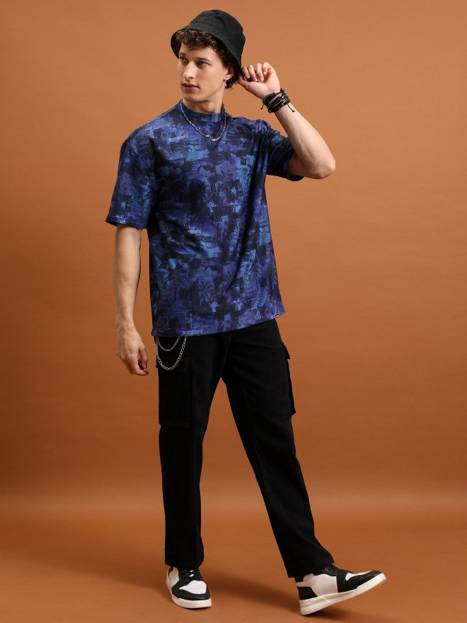 Highlander Men Black Regular Fit Solid Cargos - Black - Image 2