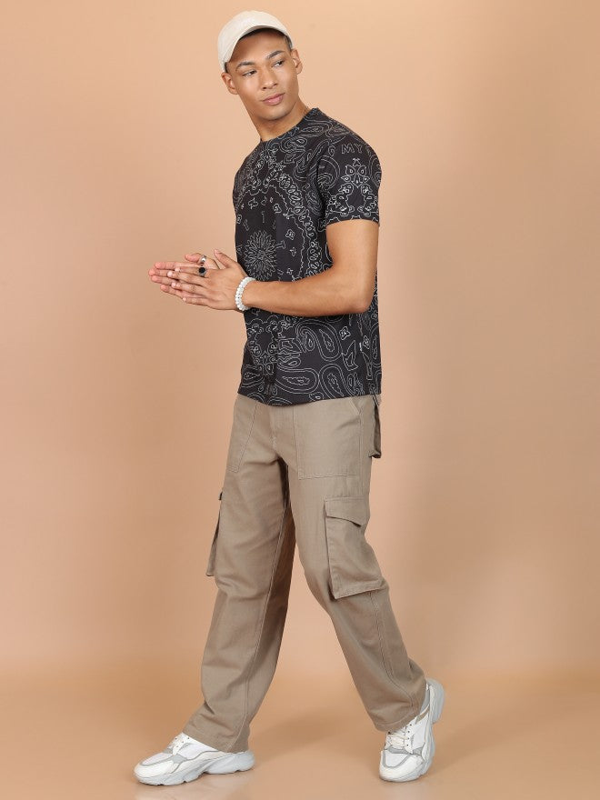 Highlander Men Taupe Regular Fit Solid Cargo - Taupe - Image 2