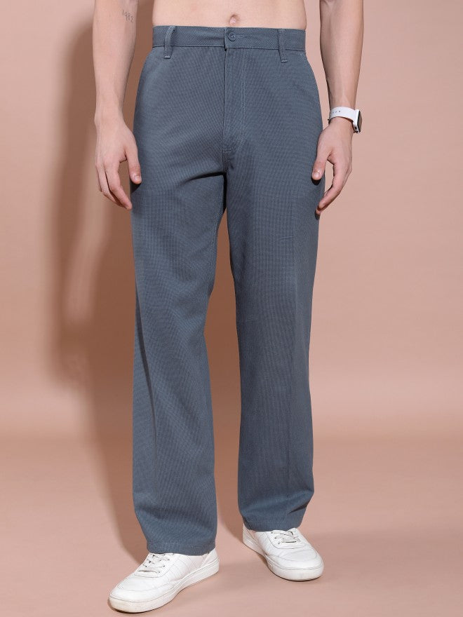Highlander Men Blue Loose Fit Solid Casual Trouser - Blue - Image 1