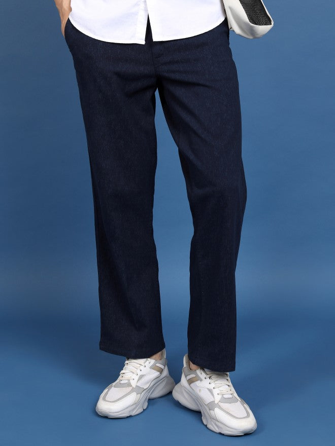 Highlander Men Blue Regular Fit Solid Casual Trouser - Blue - Image 1