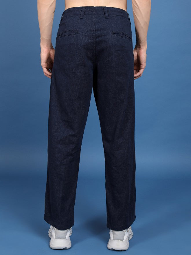 Highlander Men Blue Regular Fit Solid Casual Trouser - Blue - Image 3
