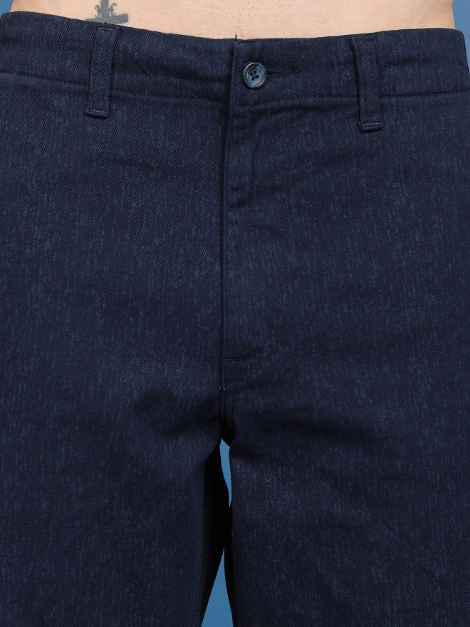 Highlander Men Blue Regular Fit Solid Casual Trouser - Blue - Image 5