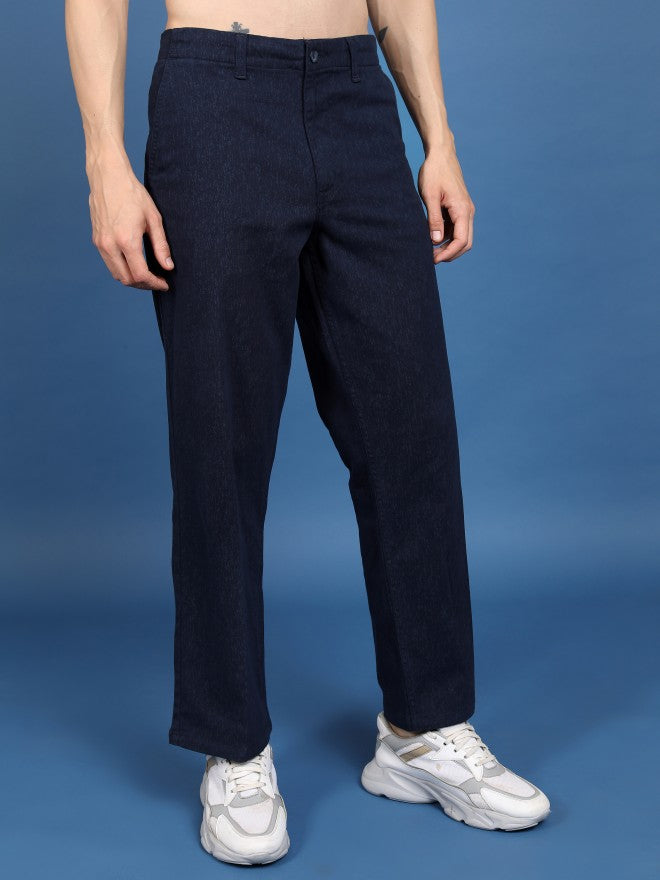Highlander Men Blue Regular Fit Solid Casual Trouser - Blue - Image 6