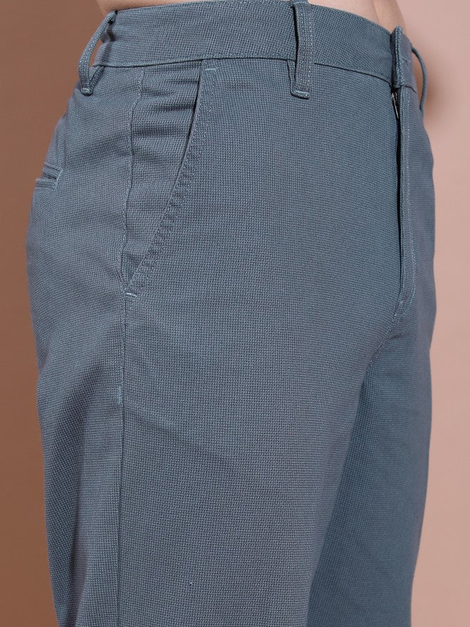 Highlander Men Flint Stone Straight Fit Solid Casual Trouser - Blue - Image 5