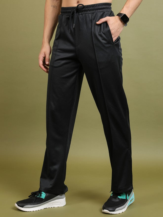 Highlander Men Black Straight Fit Solid Casual Trouser - Black - Image 4