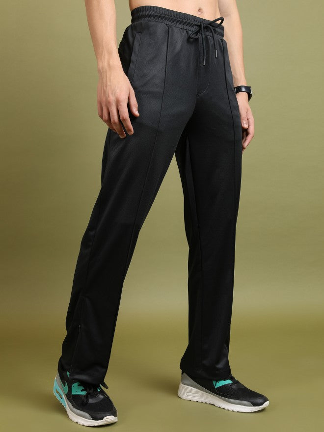 Highlander Men Black Straight Fit Solid Casual Trouser - Black - Image 6