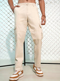 Highlander Men White Loose Fit Solid Cargos - White - Image 1