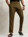 Highlander Men Brown Regular Fit  Solid Chinos - Brown - Image 1