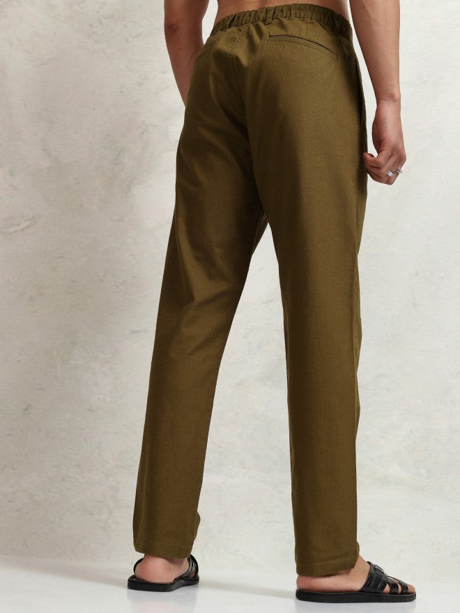 Highlander Men Brown Regular Fit  Solid Chinos - Brown - Image 3