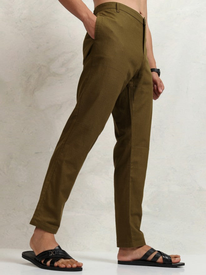 Highlander Men Brown Regular Fit  Solid Chinos - Brown - Image 6
