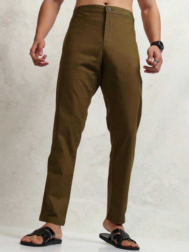 Highlander Men Brown Regular Fit  Solid Chinos - Brown - Image 7