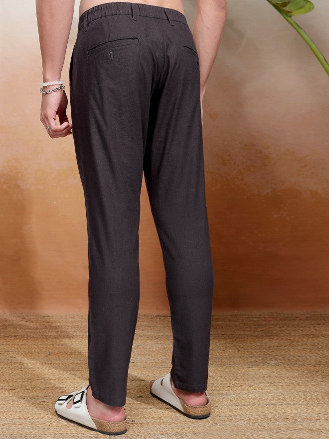 Highlander Men Black Slim Fit Solid Chinos - Black - Image 3