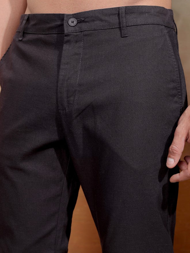 Highlander Men Black Slim Fit Solid Chinos - Black - Image 5