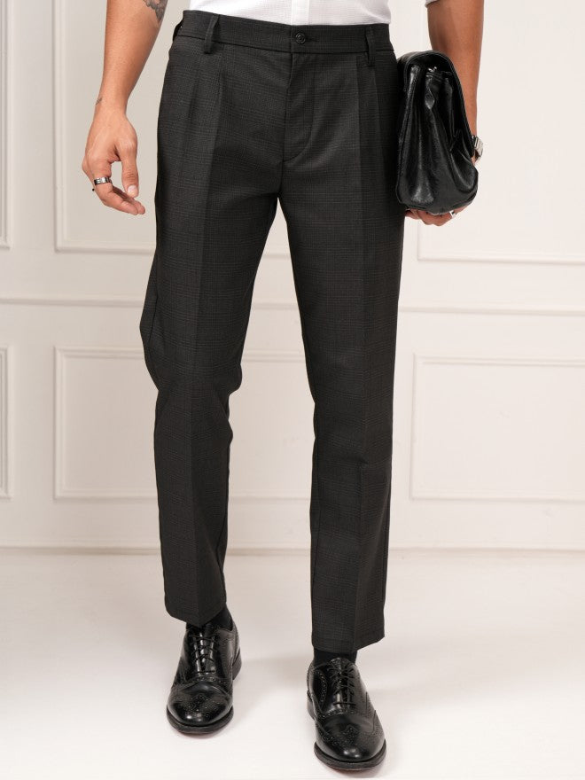 Highlander Men Black Slim Fit Solid Formal Trouser - Black - Image 1